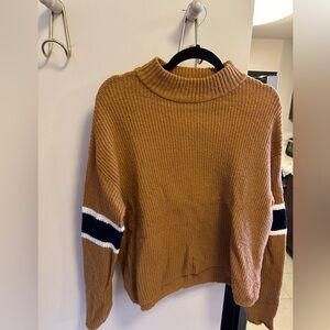 J+J Camel Mock Neck Sweater